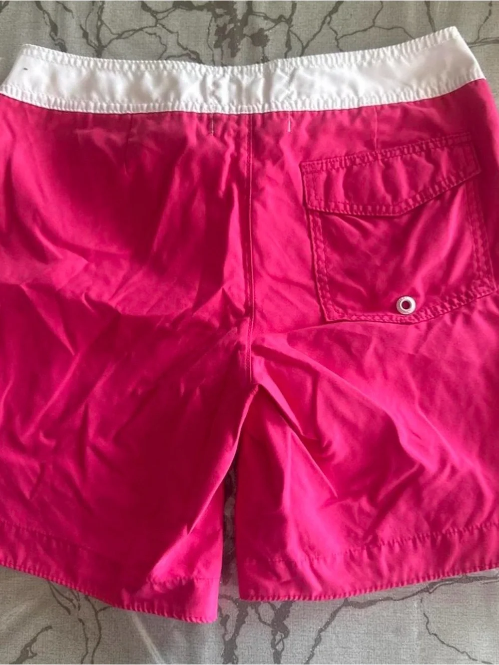 Hollister Hot Pink Men's Swim Trunks with White Waistband